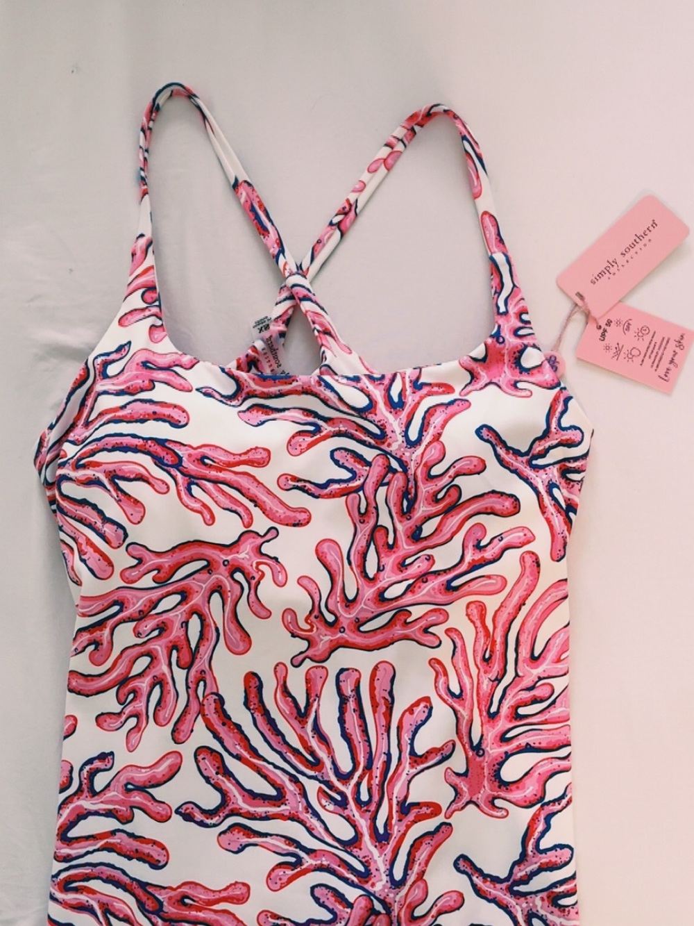 Simply Southern Athletic Dress with Pink & Blue Coral Pattern